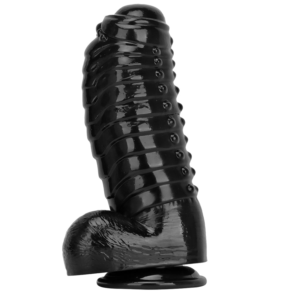 Noppen Dick Black Dragon Dildo mit Suction