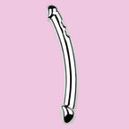 19 CM Edelstahl Doppeldildo Vollmetal Penis