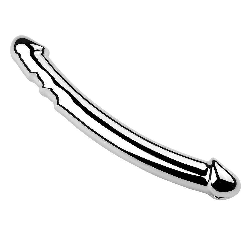 19 CM Edelstahl Doppeldildo Vollmetal Penis