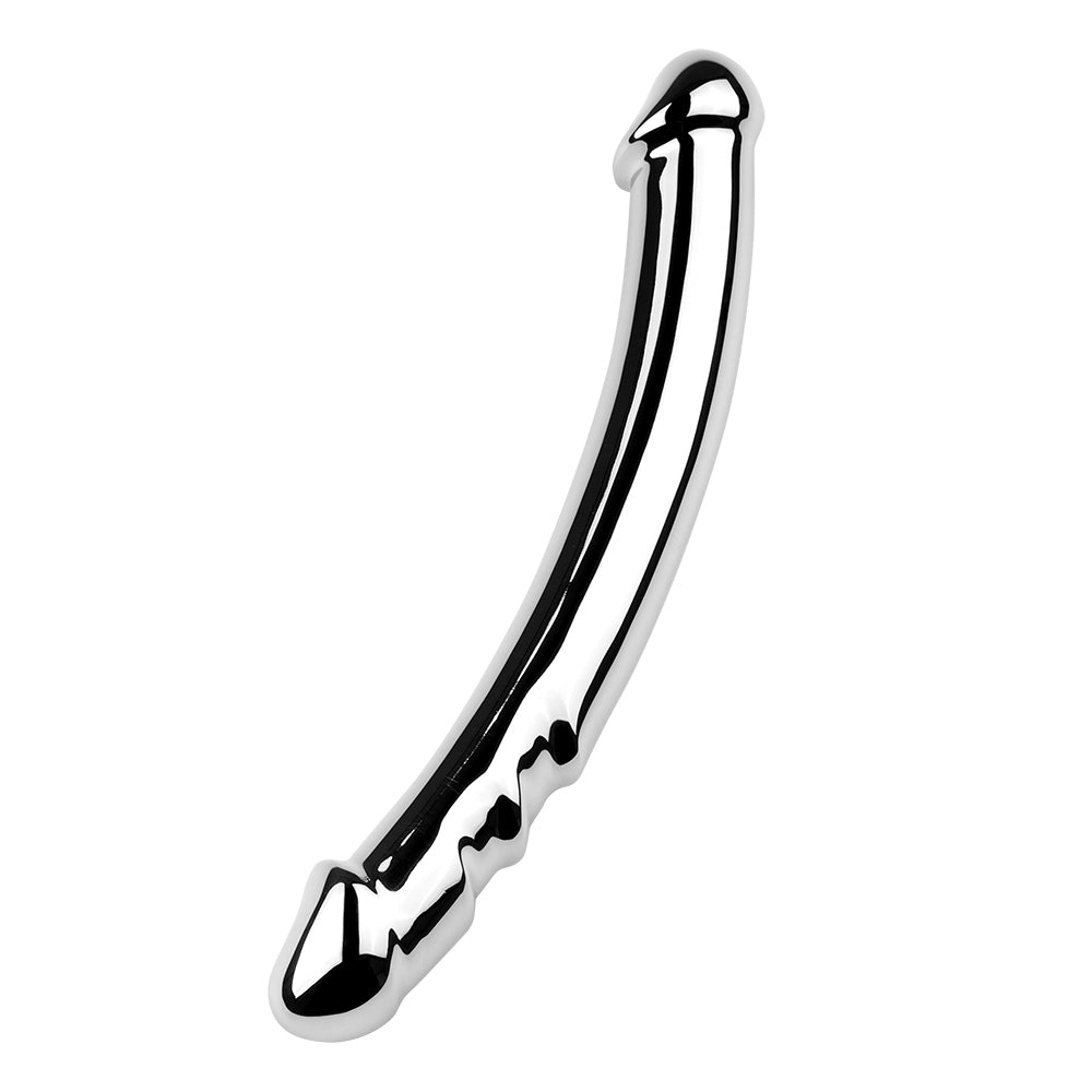 19 CM Edelstahl Doppeldildo Vollmetal Penis