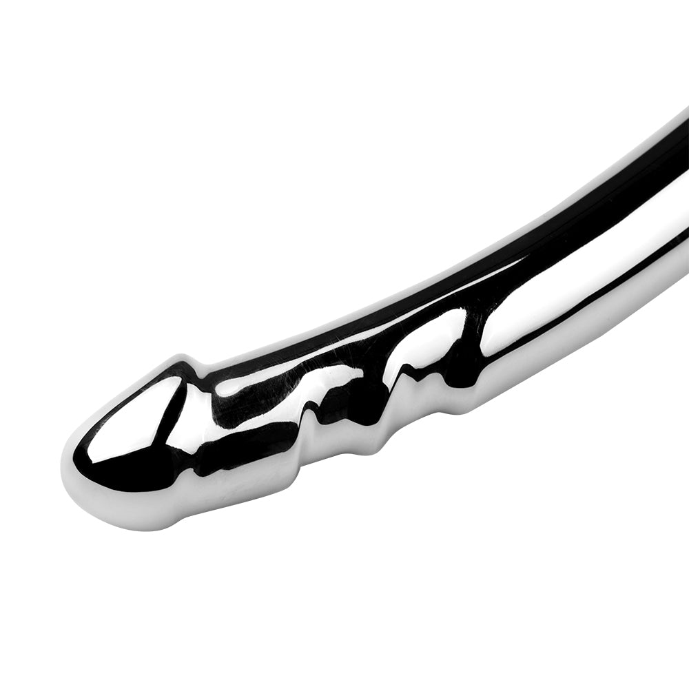 19 CM Edelstahl Doppeldildo Vollmetal Penis