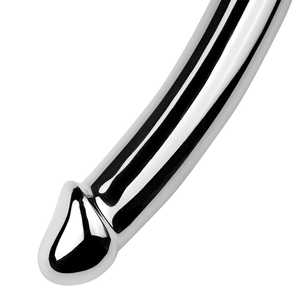 19 CM Edelstahl Doppeldildo Vollmetal Penis