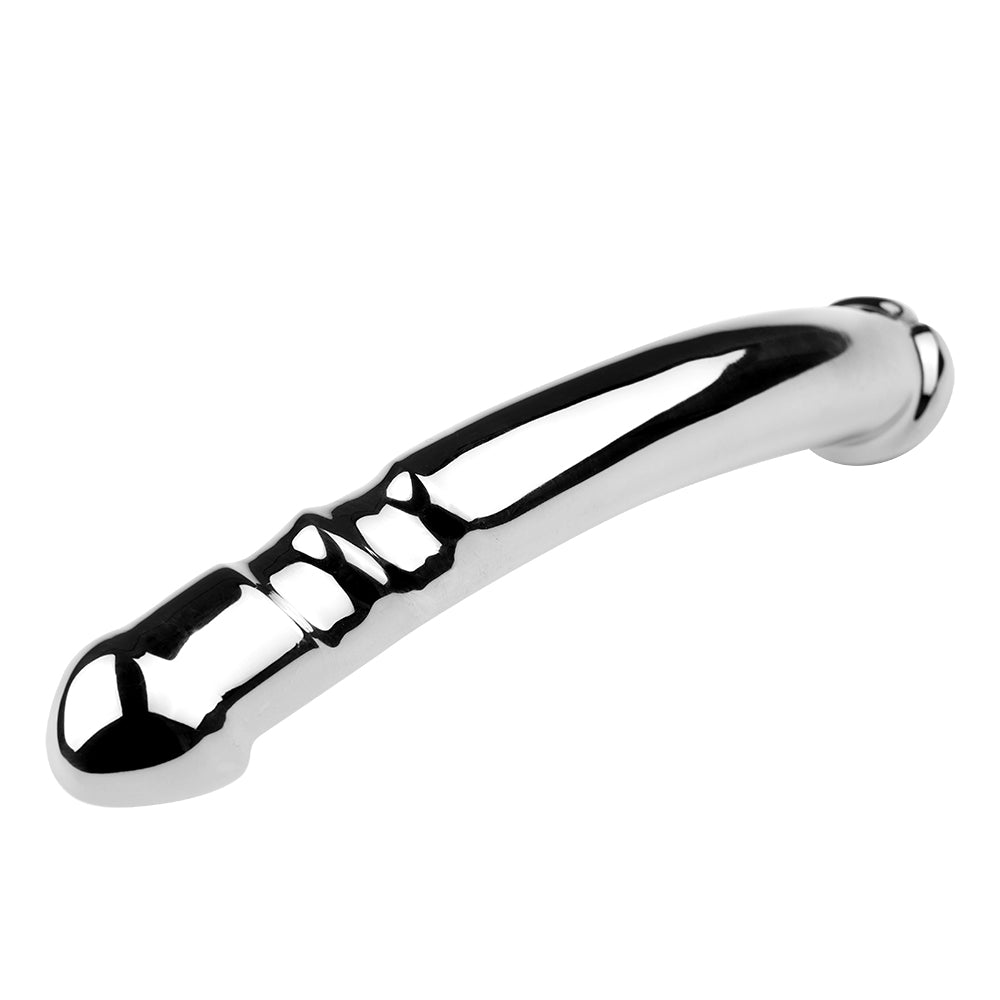 19 CM Edelstahl Doppeldildo Vollmetal Penis