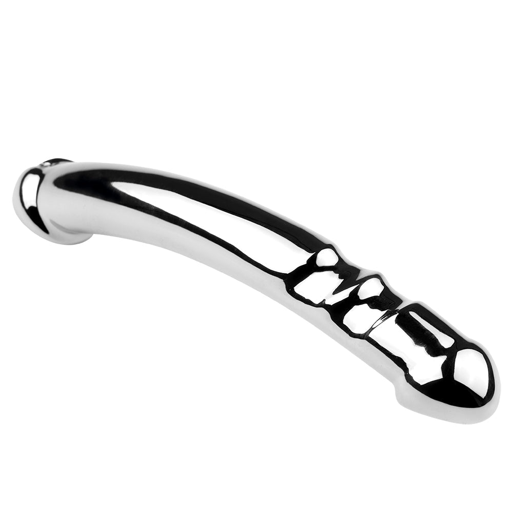 19 CM Edelstahl Doppeldildo Vollmetal Penis