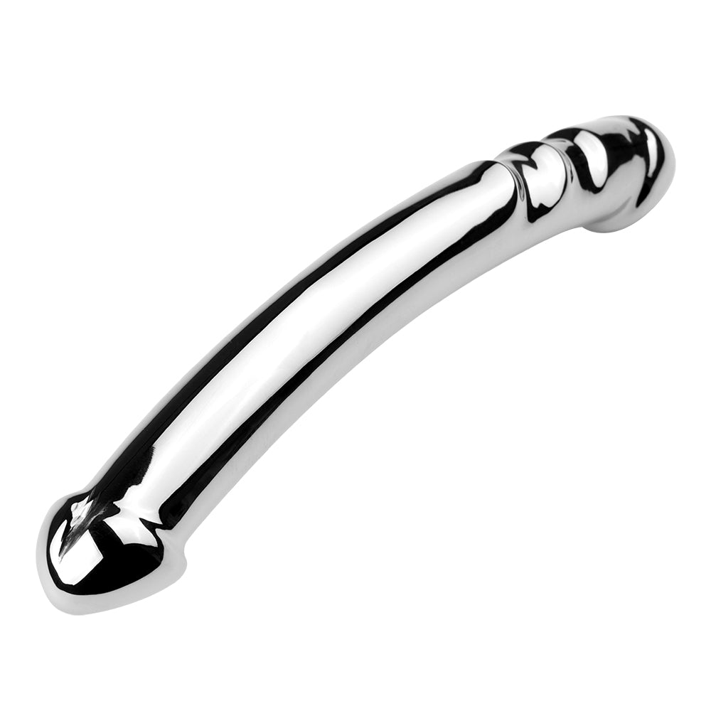 19 CM Edelstahl Doppeldildo Vollmetal Penis