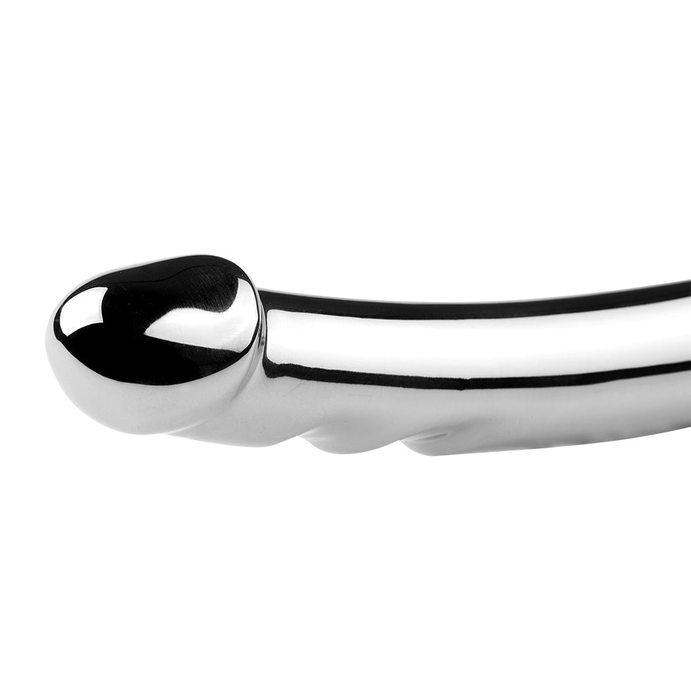 19 CM Edelstahl Doppeldildo Vollmetal Penis