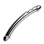 19 CM Edelstahl Doppeldildo Vollmetal Penis