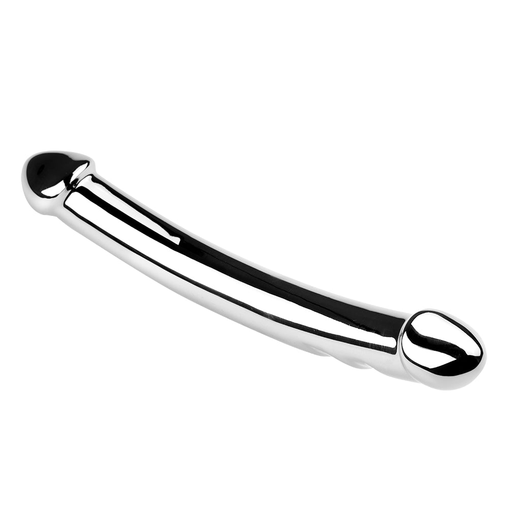 19 CM Edelstahl Doppeldildo Vollmetal Penis