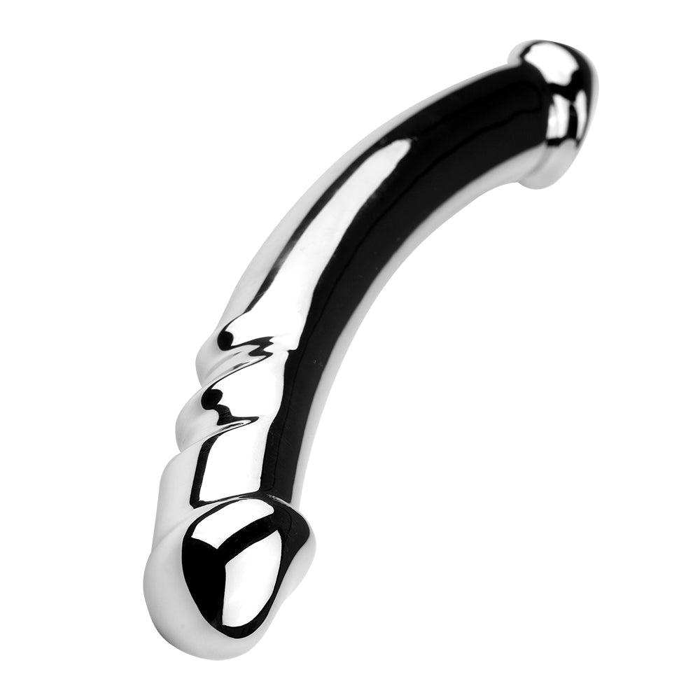 19 CM Edelstahl Doppeldildo Vollmetal Penis