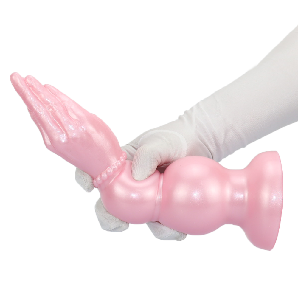 Pink Doppel Knotted Silicone Fisting Dildo