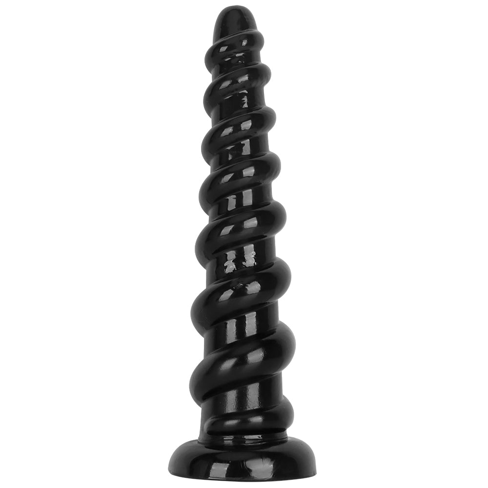 Black Gewindeartig Gerippt Dildo Huge Analplug