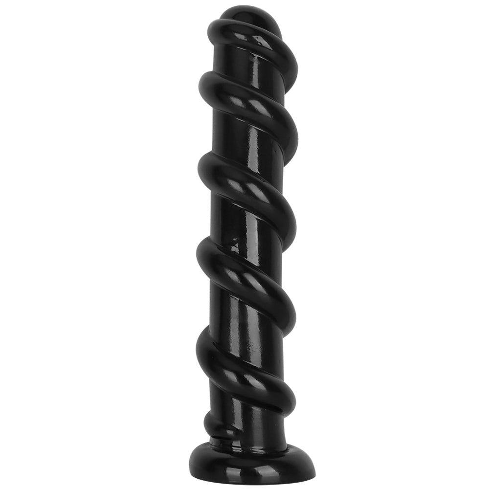 Black Gewindeartig Gerippt Dildo Huge Analplug