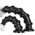 Black Gewindeartig Gerippt Dildo Huge Analplug