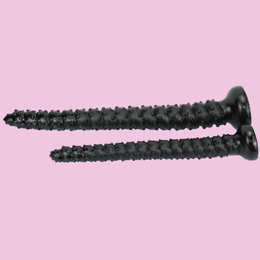 Soft Gestachelt Beads Long Black Dildo