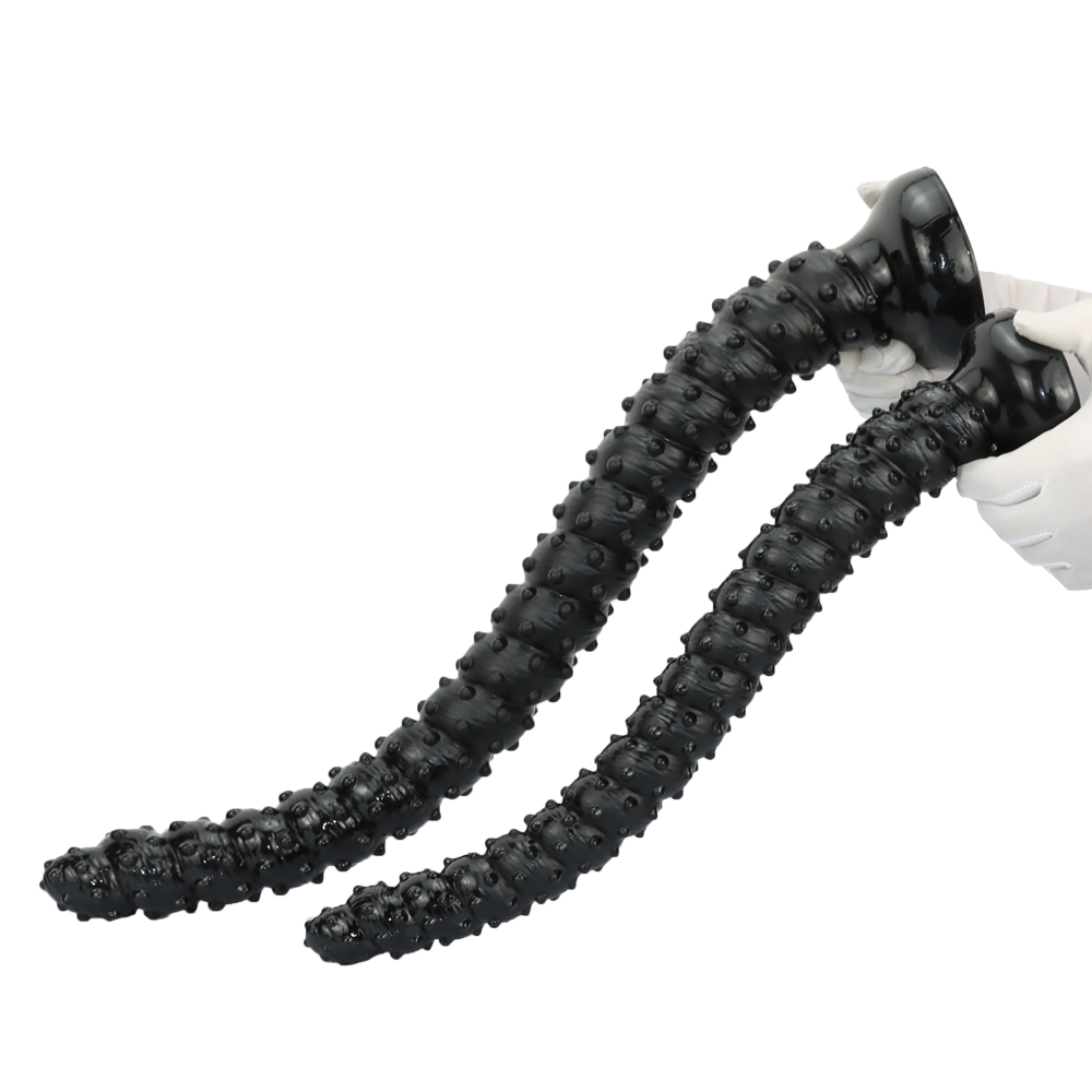 Soft Gestachelt Beads Long Black Dildo