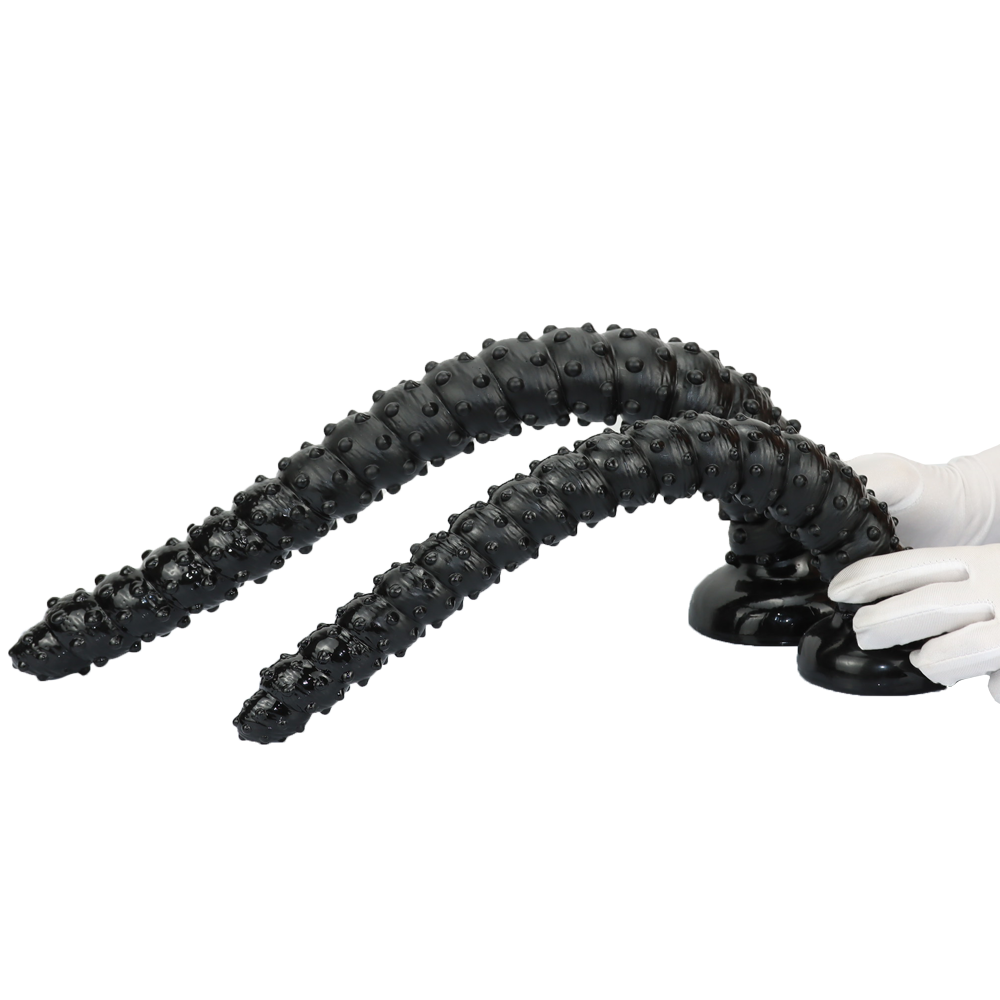 Soft Gestachelt Beads Long Black Dildo