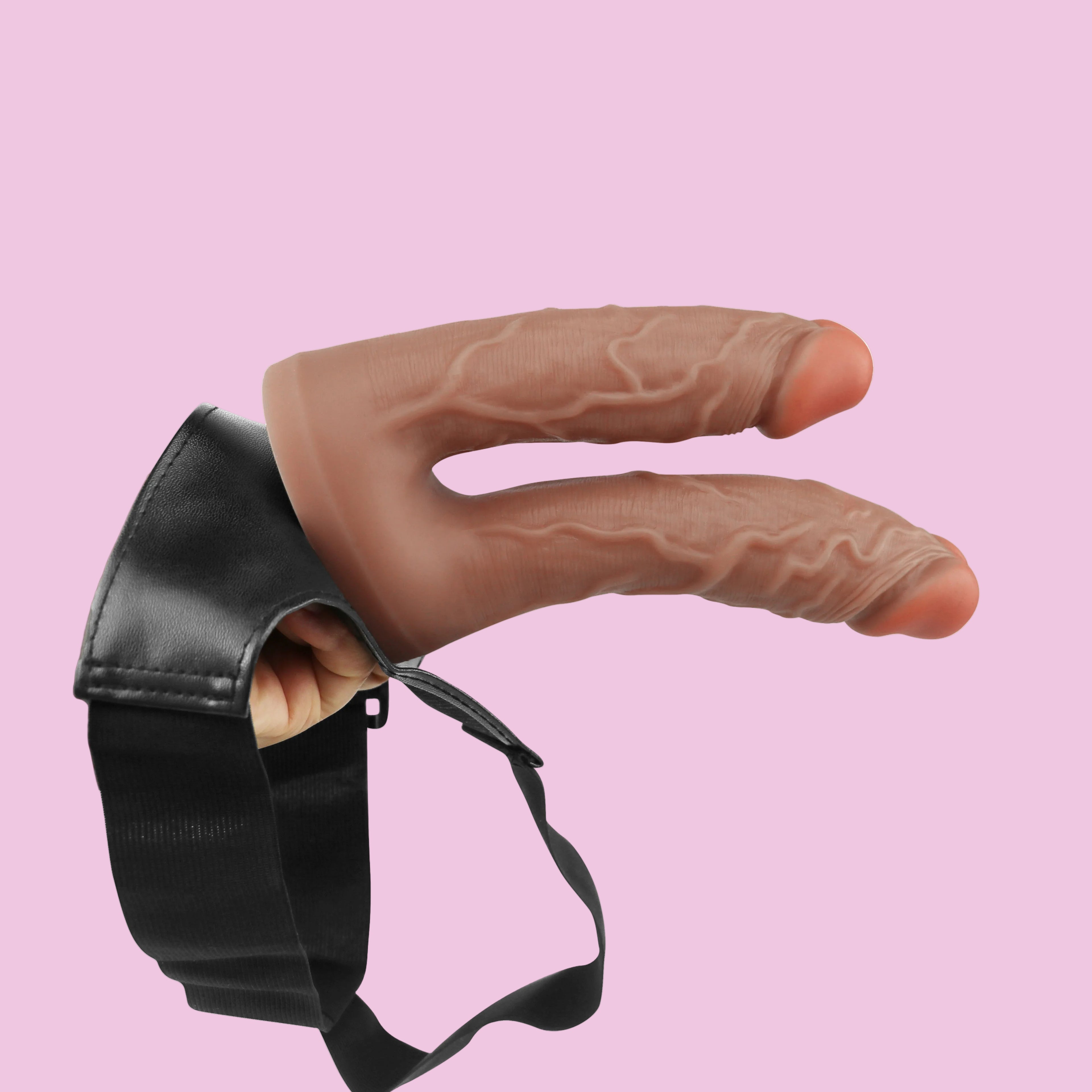 Braun Classic Lesbian Doppeldildos Strap On