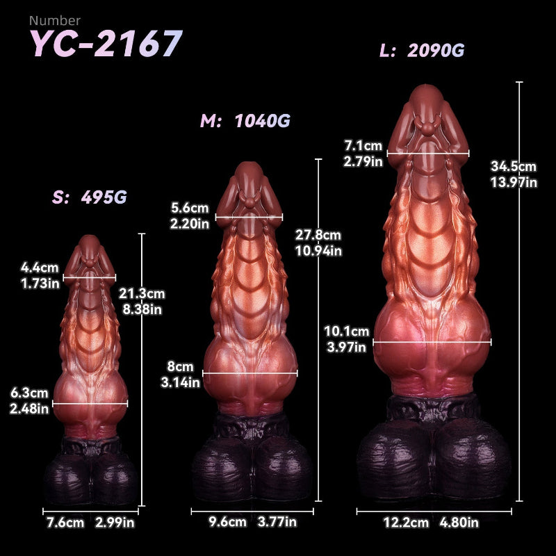 Knotted Huge Monster Dual Density Dragon Dildo