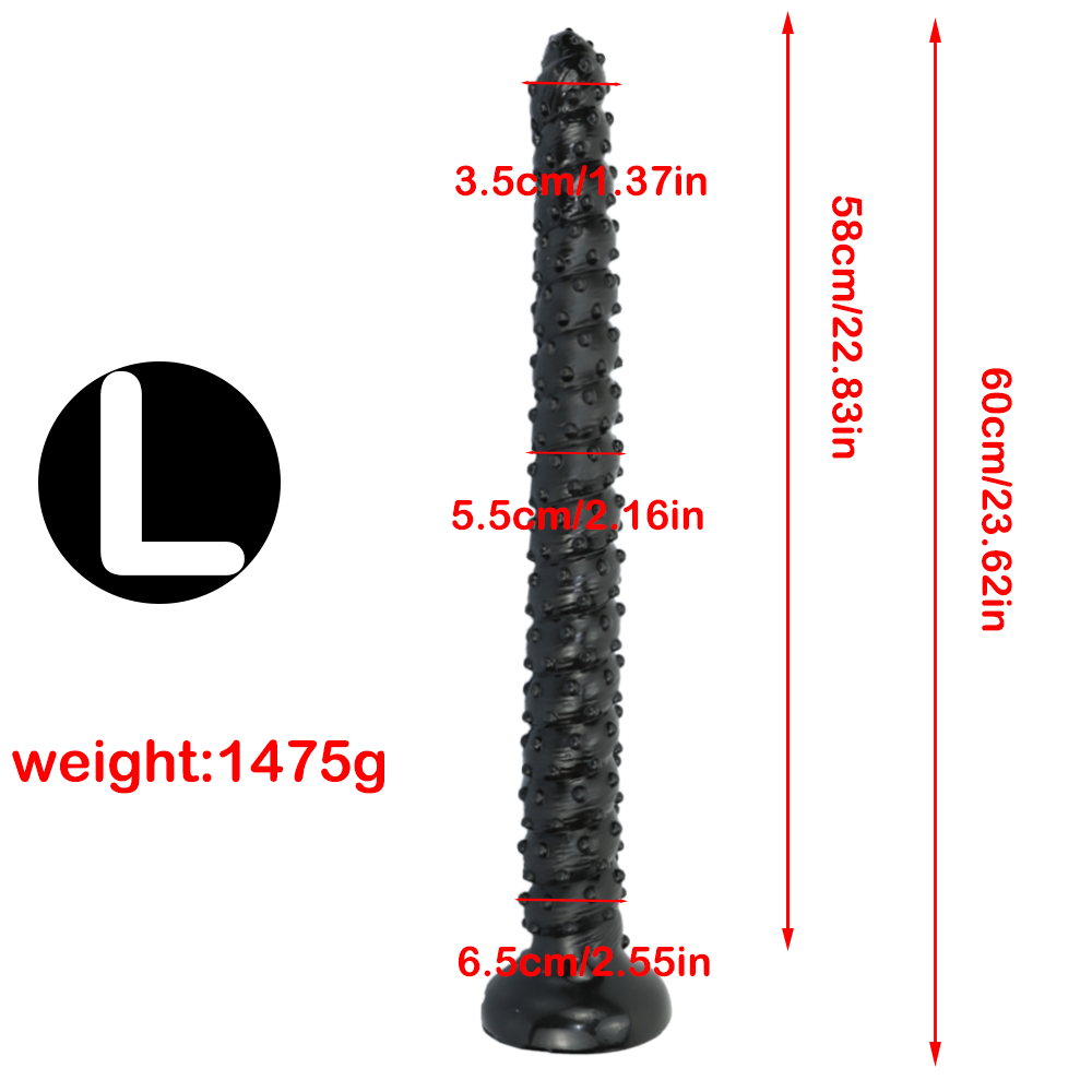 Soft Gestachelt Beads Long Black Dildo