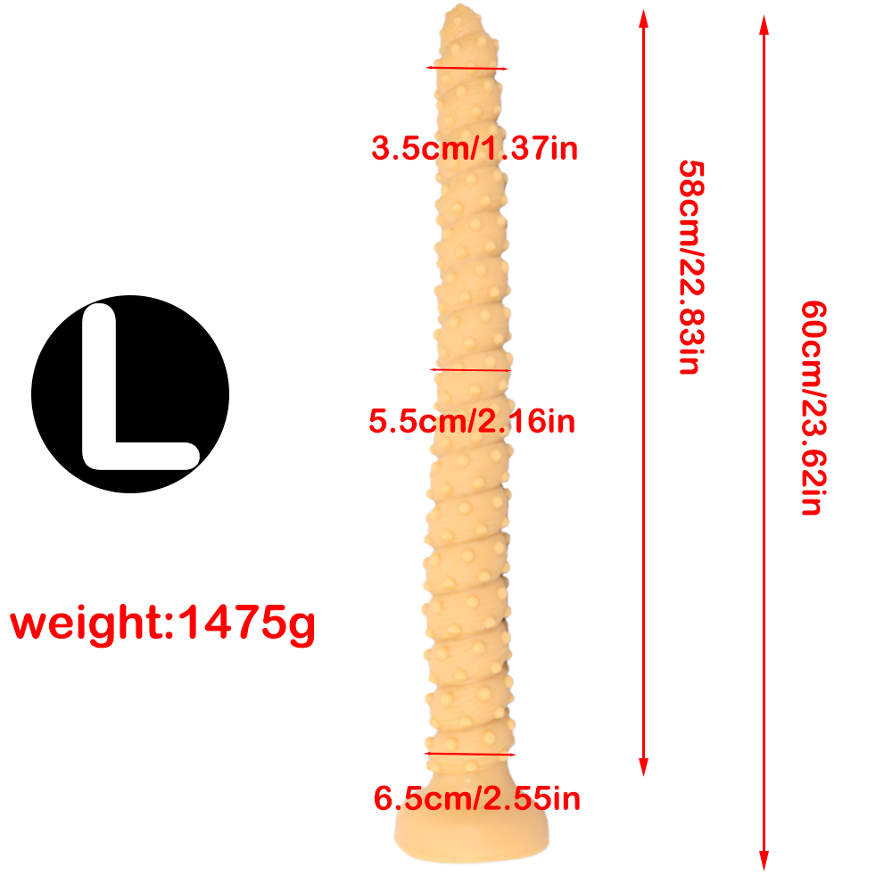 Soft Gestachelt Beads Long Black Dildo