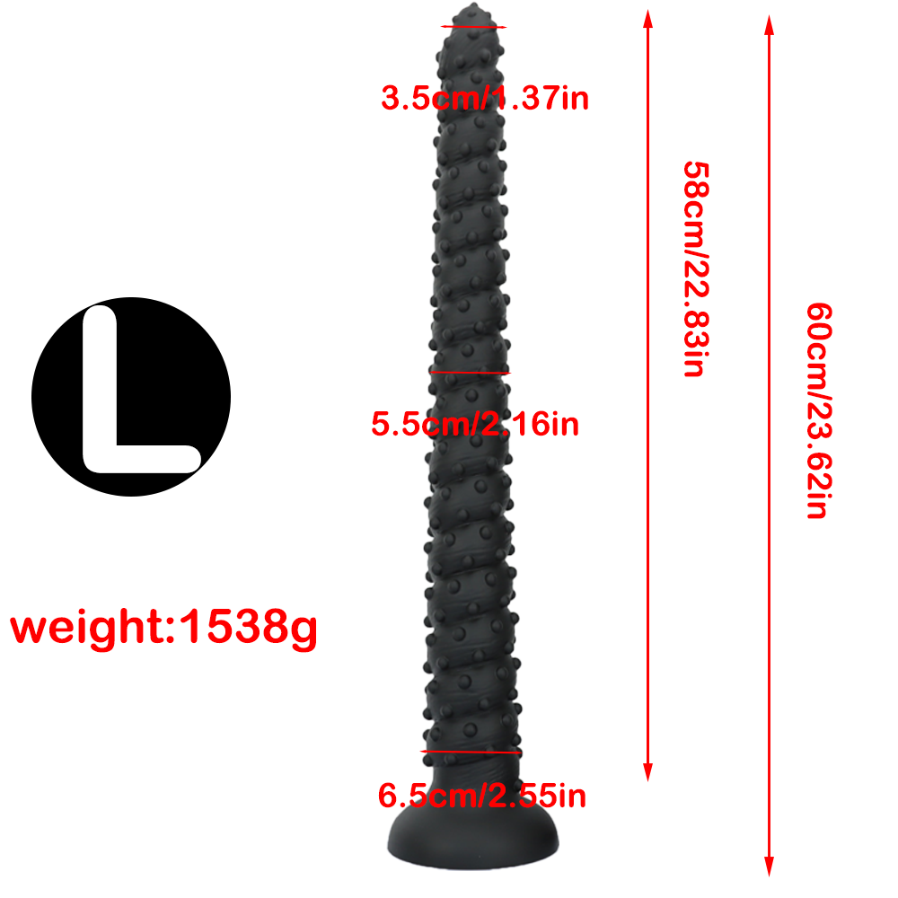 Soft Gestachelt Beads Long Black Dildo