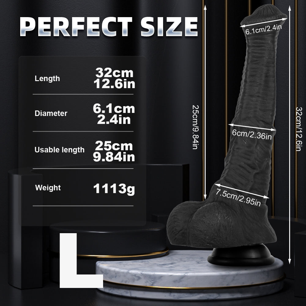Drei Größen Schwarz Realistic Horsedildo