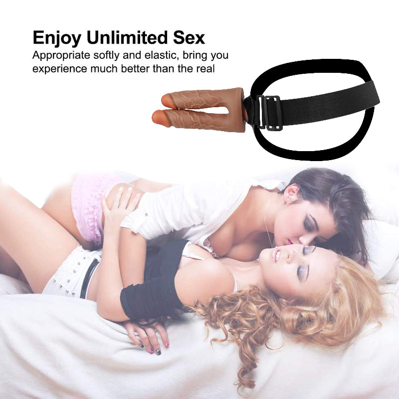 Braun Classic Lesbian Doppeldildos Strap On