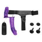 Lila Transparent Vibrator Doppeldildo Strap On