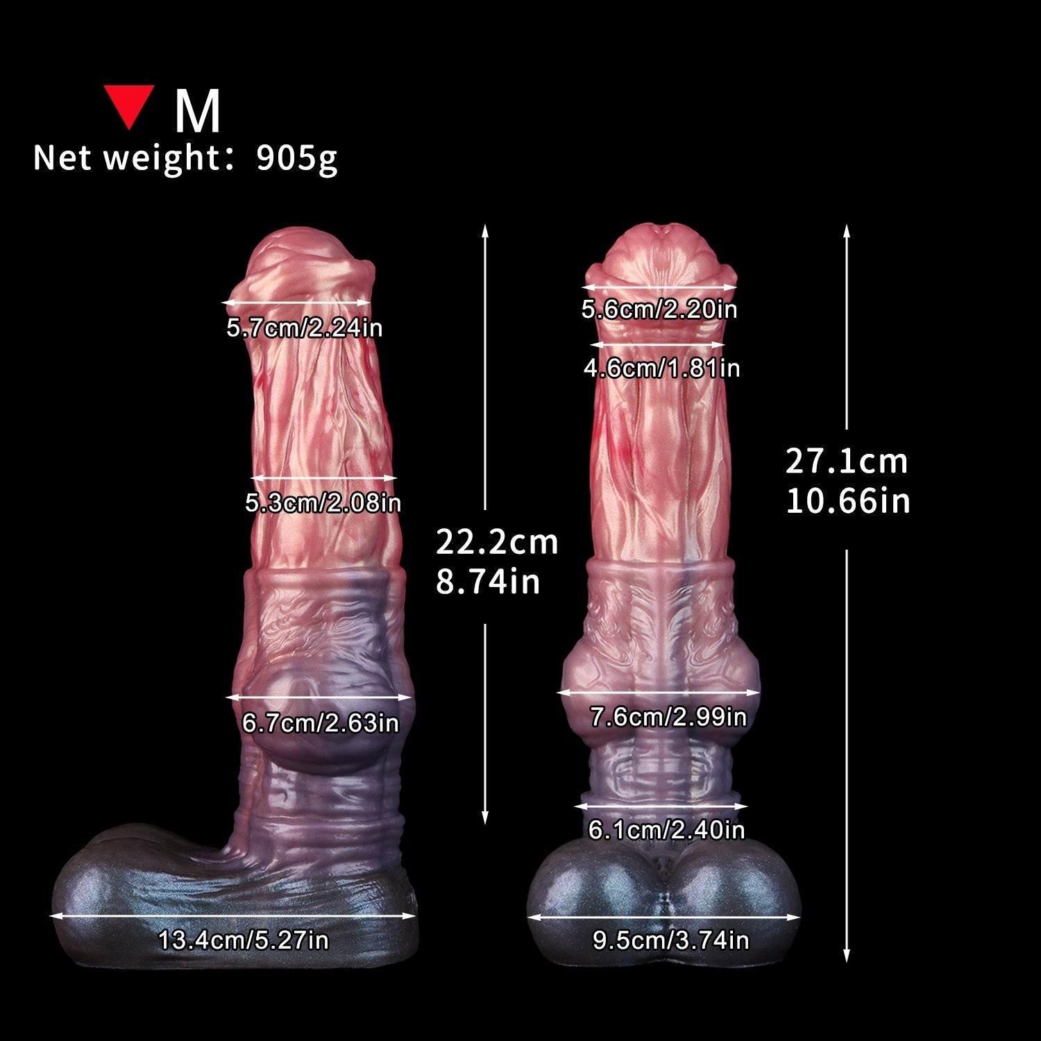 Hochwertiger Silicone Saugfuß Knotted Horse Dildo