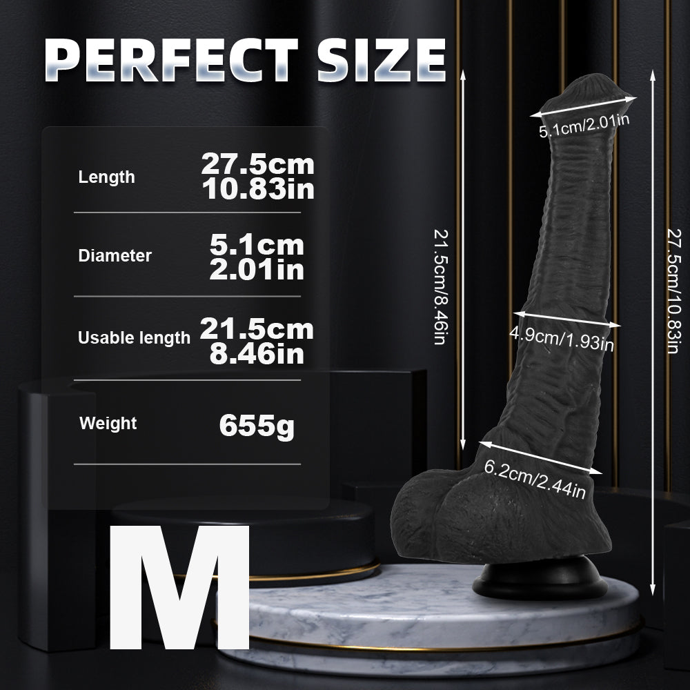 Drei Größen Schwarz Realistic Horsedildo