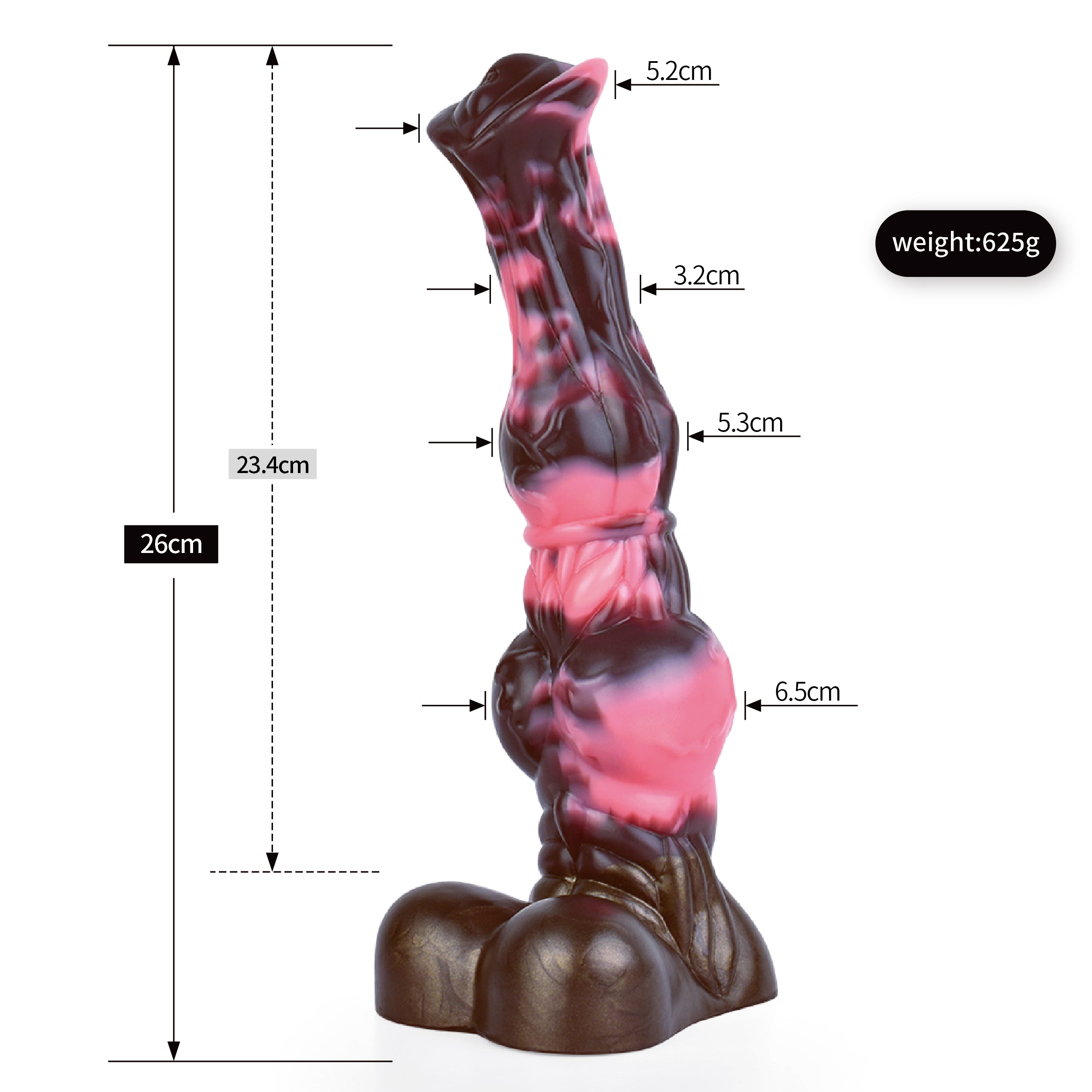 26 CM Länge Platinsilikon Knot Horsedildo