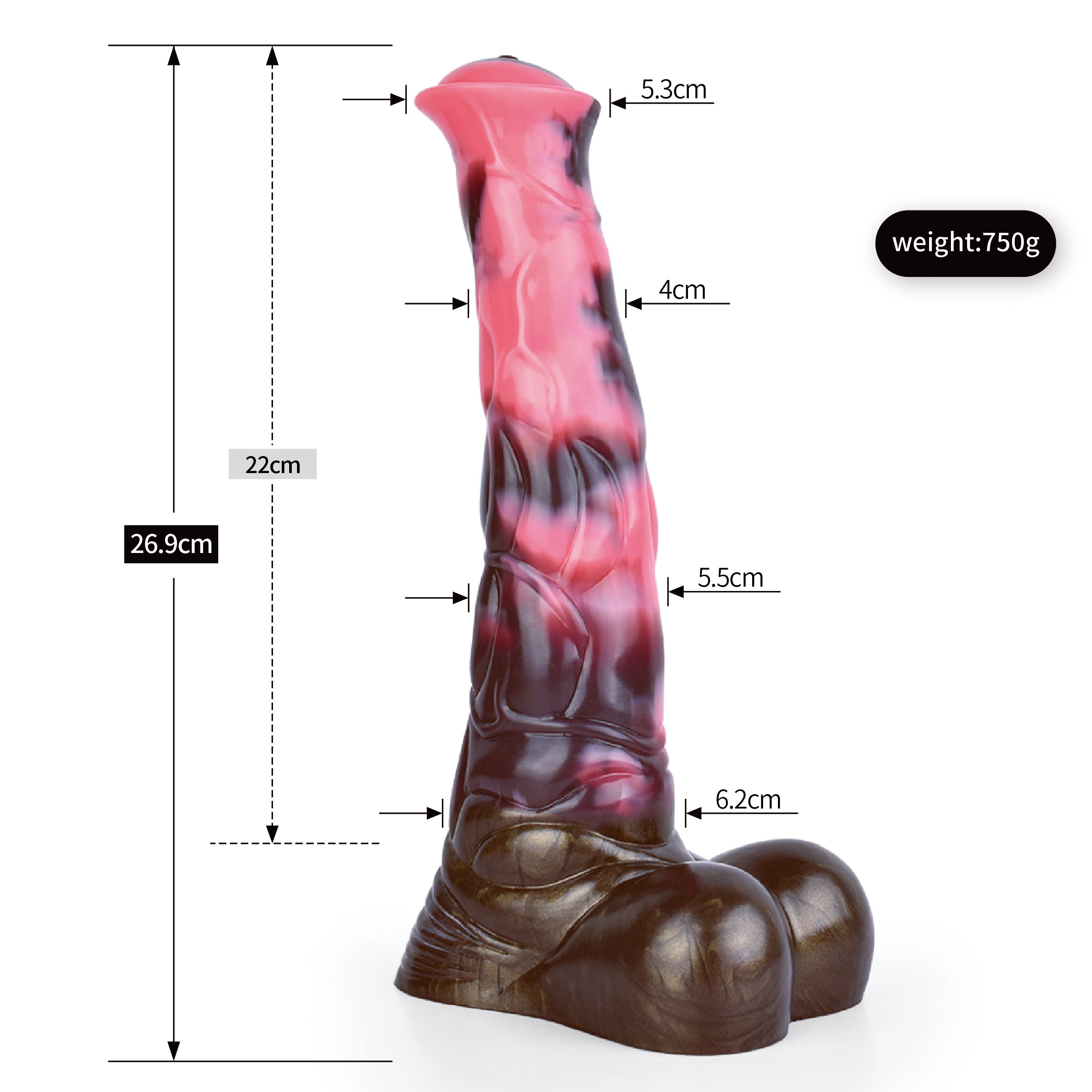27 CM Basis mit Ei Squirting Horsedildo