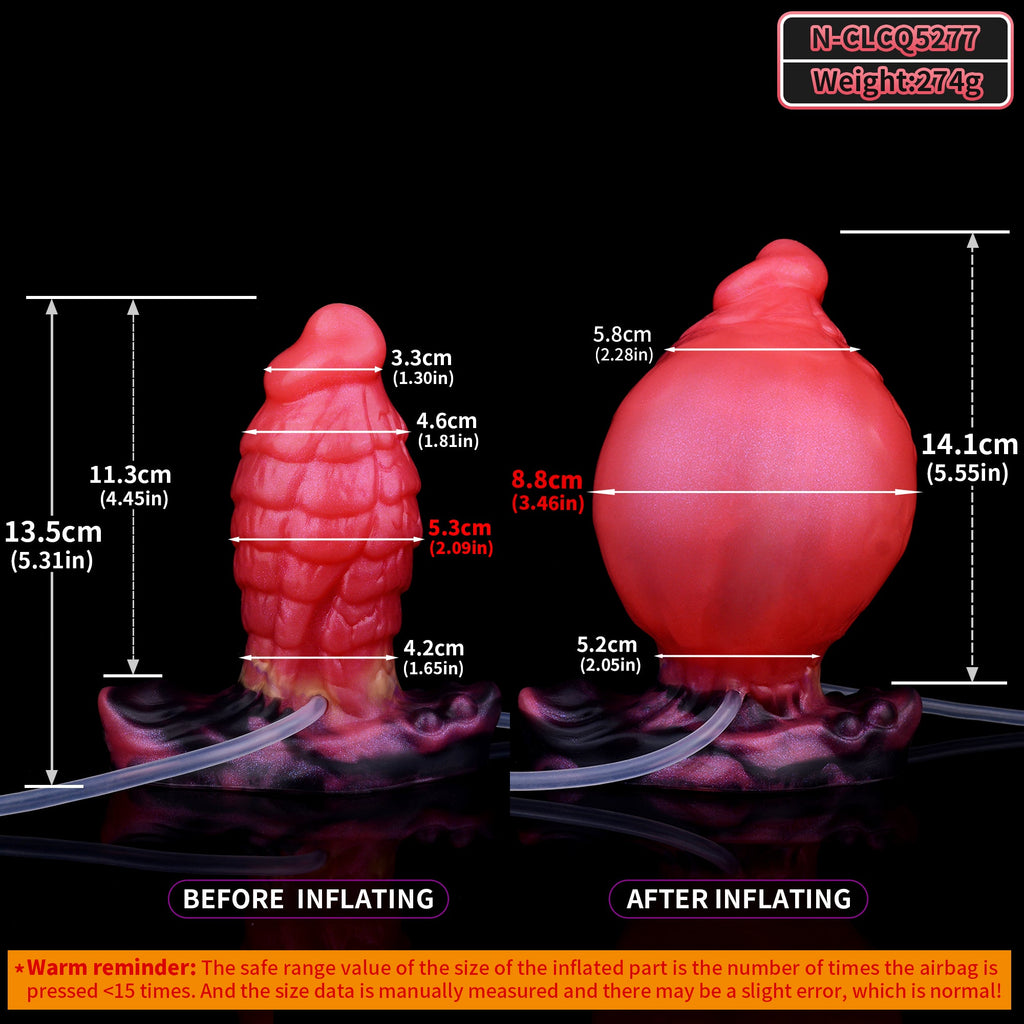 13  CM Rot Squirting Monster Aufblasbar Buttplug