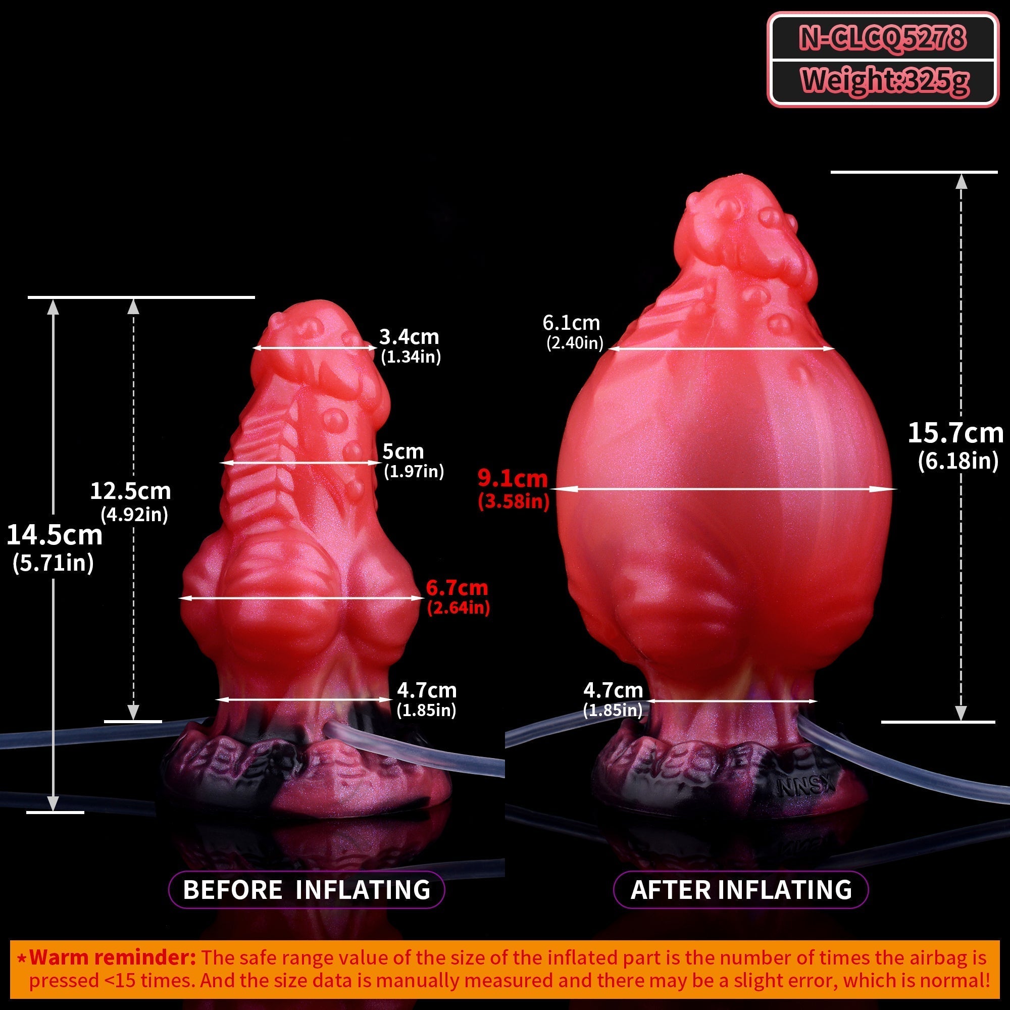 14  CM Squirting Knotted Aufblasbar Dragon Dildo