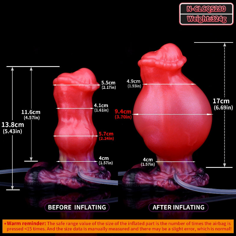 14 CM Klein Rot Inflatable Ejaculating Horsedildo