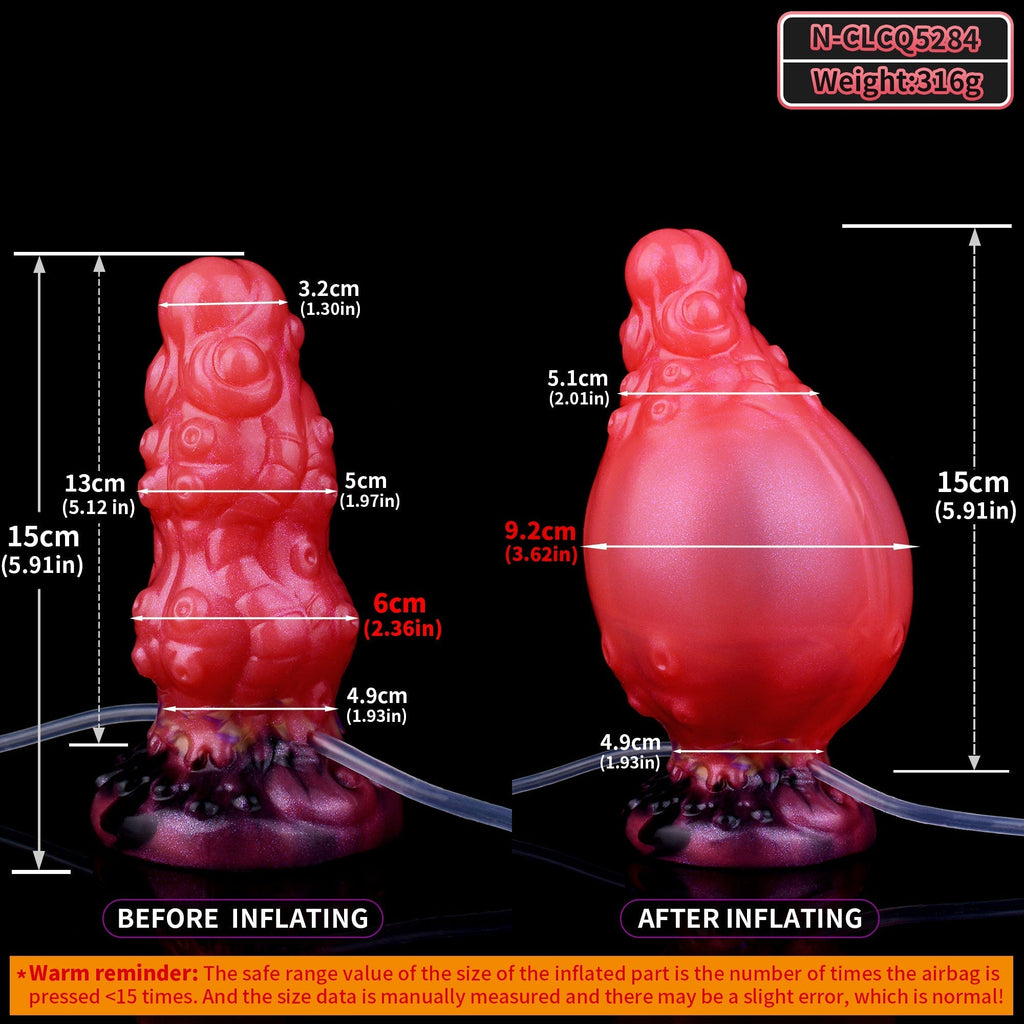 15CM Rot Tentakel Cumming Aufblasbarer Dildo Analplug
