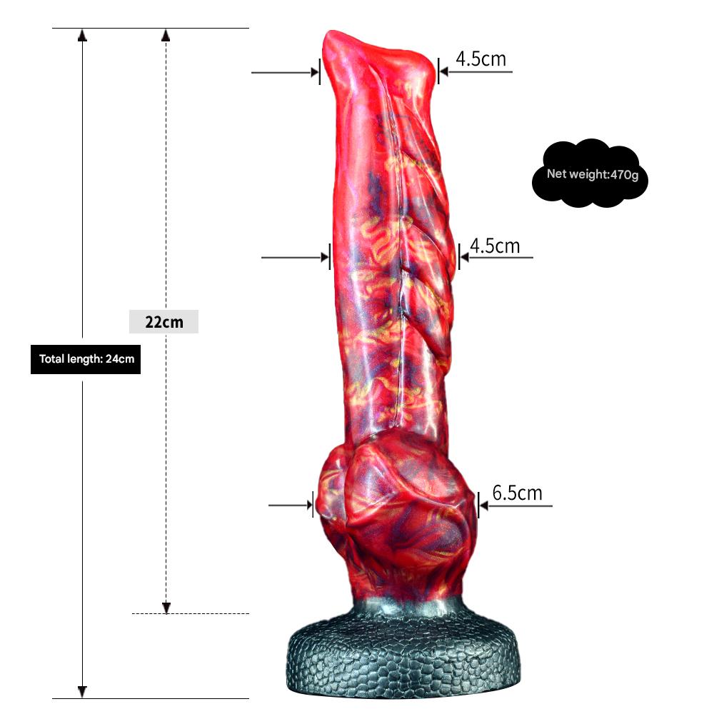 24 CM Rot Strukturiert Animal Spitz Horsedildo
