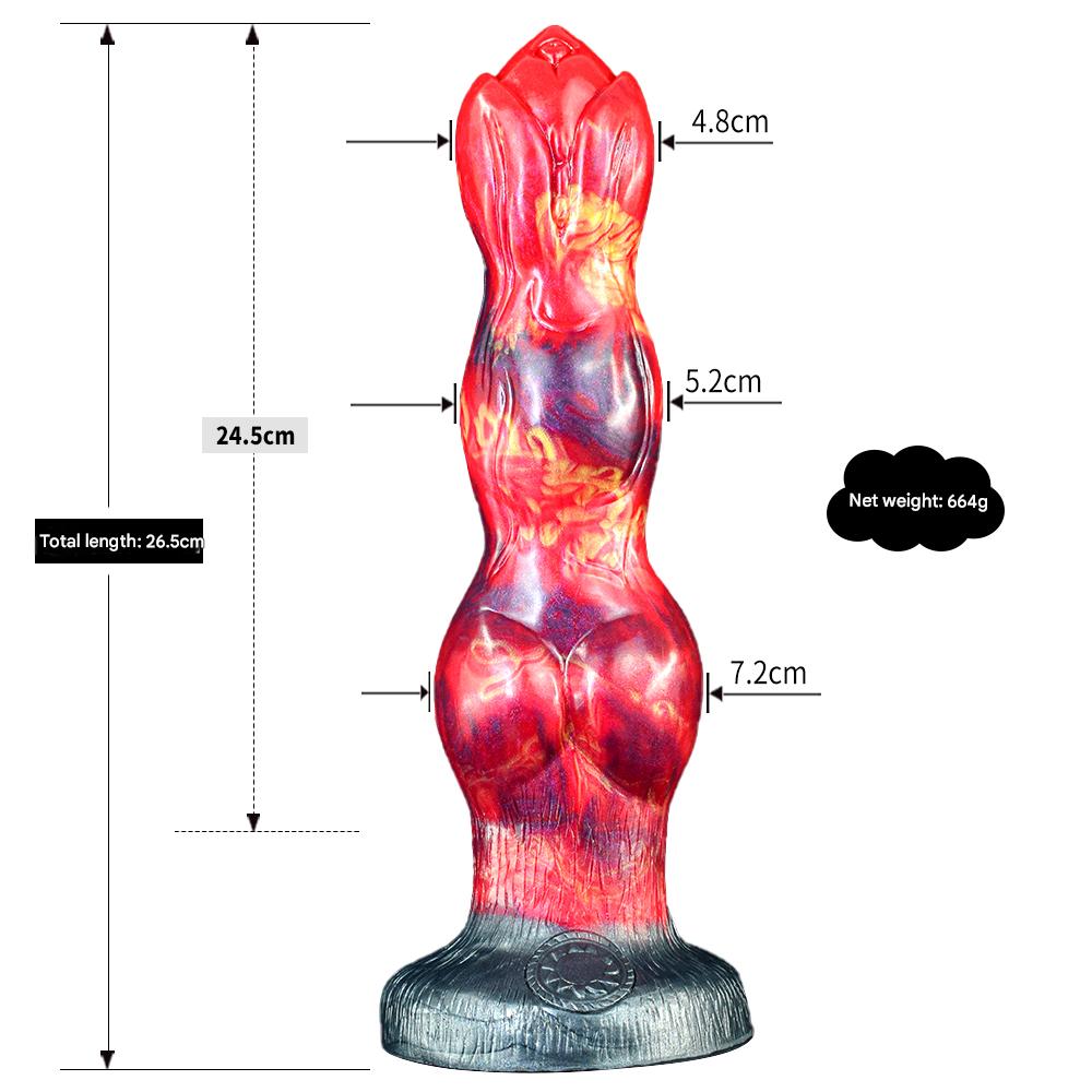 26 CM Drei Knot Rot Monster Horsedildo