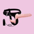 Nude-Rosa Vibrator Doppeldildo Strap On