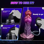 19 CM Lila Alien Squirting Knotted Dragon Dildo
