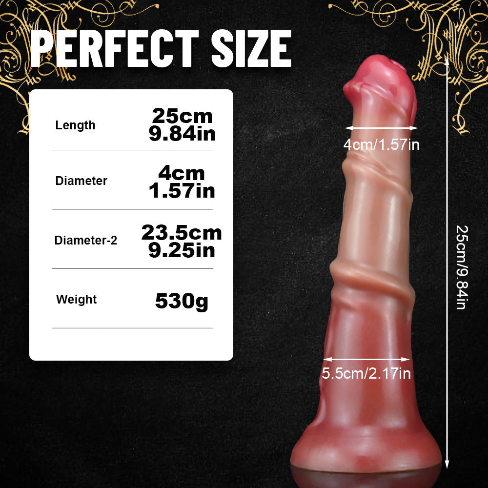 25 CM Fantasy Aderstruktur Soft Silikon Horsedildo