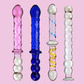 Beads Textured Glatt Double Ended Glasdildo