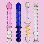 Beads Textured Glatt Double Ended Glasdildo