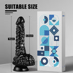 23 CM Black Textur Suction-Cup Dragon Dildo