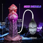 19 CM Lila Alien Squirting Knotted Dragon Dildo