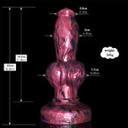 22 CM Lila Dog Cock Strap On Knotdildo