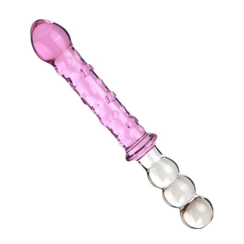 Beads Textured Glatt Double Ended Glasdildo