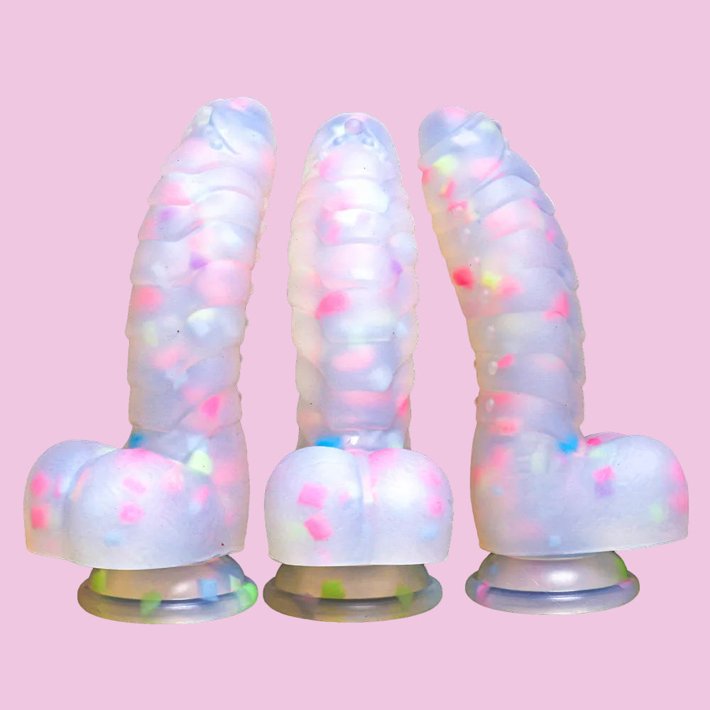 18 CM Strukturiert Leuchteffekt Monster Dildo Saugfuß