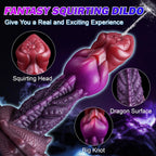 19 CM Lila Alien Squirting Knotted Dragon Dildo