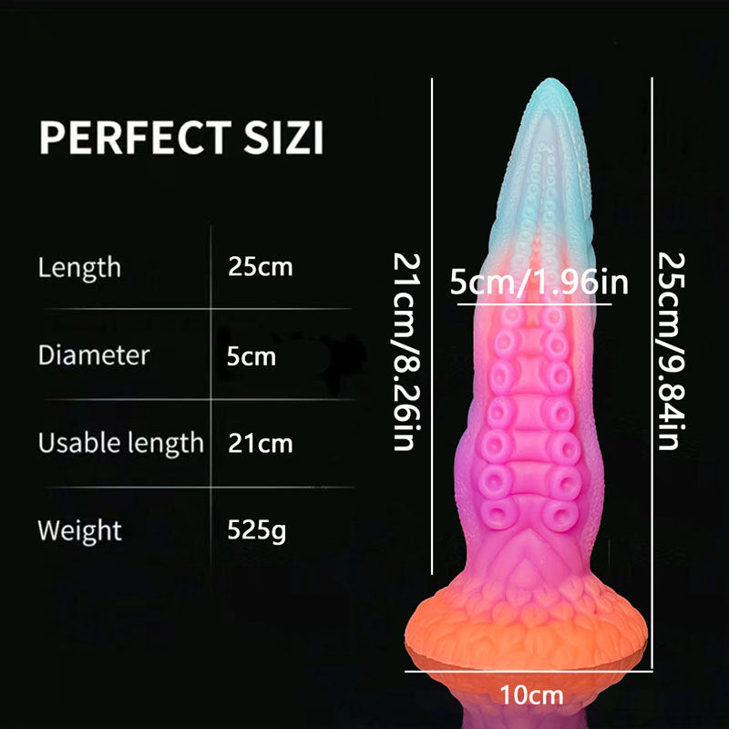25 CM Leuchtet im Dunkeln Tentakel Monster Dildo